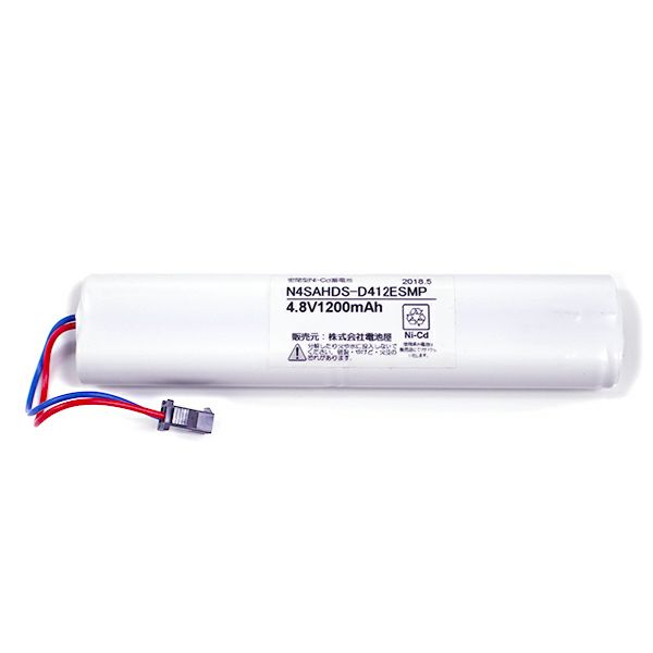 N-4SAHD相当品 FSK034相当品 電池屋製新品 ANYO誘導灯交換電池 4.8Ｖ1200mAh ＜年度シール付き＞ コネクター付きそのまま取付できます。