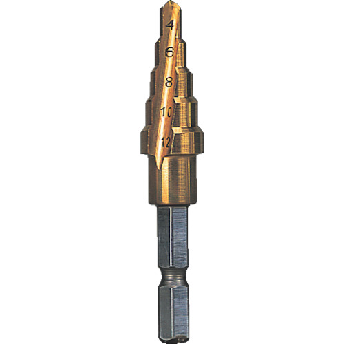 NMS-12G トラスコ中山 TRUSCO 六角軸ステップドリル 2枚刃チタンコーティング 4~12mm【発注単位:1】