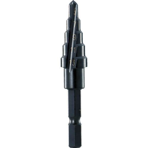 NMS-13 トラスコ中山 TRUSCO 六角軸ステップドリル 2枚刃黒染め表面処理 5~13mm【発注単位:1】