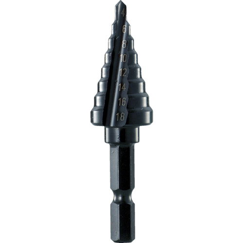 NMS-18 トラスコ中山 TRUSCO 六角軸ステップドリル 2枚刃黒染め表面処理 6~18mm【発注単位:1】
