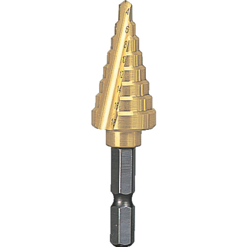 NMS-18G トラスコ中山 TRUSCO 六角軸ステップドリル 2枚刃チタンコーティング 4~18mm【発注単位:1】