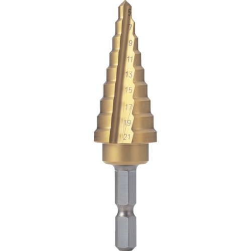 NMS-21EG-H トラスコ中山 TRUSCO 六角軸電気設備用ステップドリル 2枚刃チタンコーティング 21mm【発注単位:1】