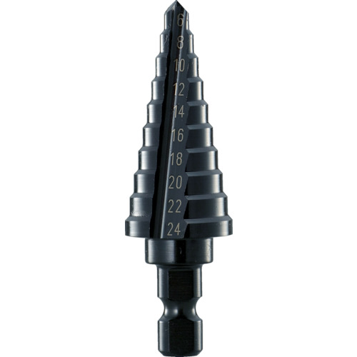 NMS-24 トラスコ中山 TRUSCO ステップドリル 2枚刃黒染め表面処理 6~24mm 段数10【発注単位:1】