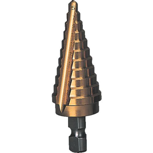NMS-25G トラスコ中山 TRUSCO ステップドリル 2枚刃チタンコーティング 5~25mm 段数11【発注単位:1】