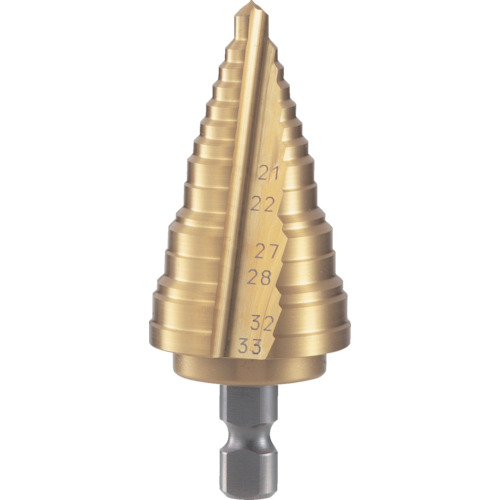 NMS-33EG トラスコ中山 TRUSCO 電気設備用ステップドリル 2枚刃チタンコーティング 21~33mm【発注単位:1】