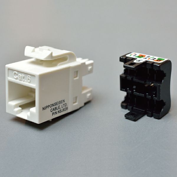 NSJ628(OW) 日本製線 細径Cat6用モジュラージャック(28AWG) オフホワイト 【送料全国一律275円】