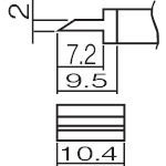 T12-1401 白光 こて先 スパチュラ 10.4【発注単位:1】