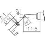 T12-BCM2 白光 こて先 2BC型 溝付 はんだめっき 1mm【発注単位:1】
