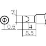 T12-D4 白光 こて先 4D型【発注単位:1】