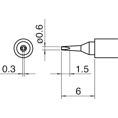 T30-D06 白光 こて先/0.6D型【発注単位:1】