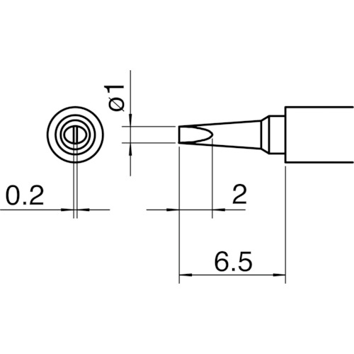 T30-D1 白光 こて先/1D型【発注単位:1】