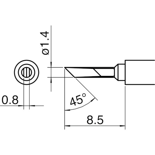 T30-KN 白光 こて先/KN型【発注単位:1】