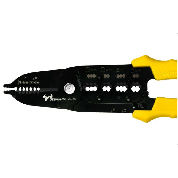 VAS-230 ツノダ 新品 VVFストリッパー 230mm VVFケーブルの外装・芯線ストリップ、切断、のの字曲げに 電気工事士技能試験推奨工具 【送料全国一律275円】