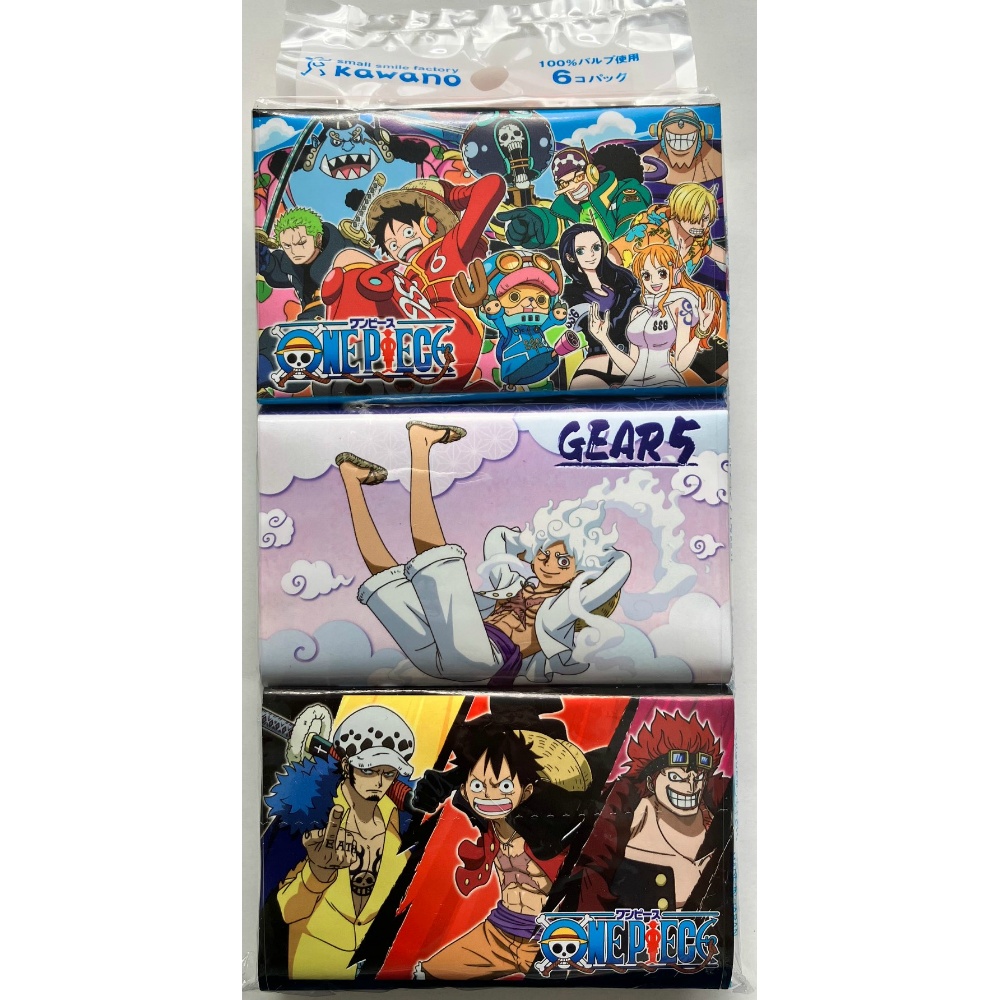 河野製紙 純正品 ワンピースミニポケットティシュ６個パック 4901451164456【単品販売。ケース販売ではございません。】
