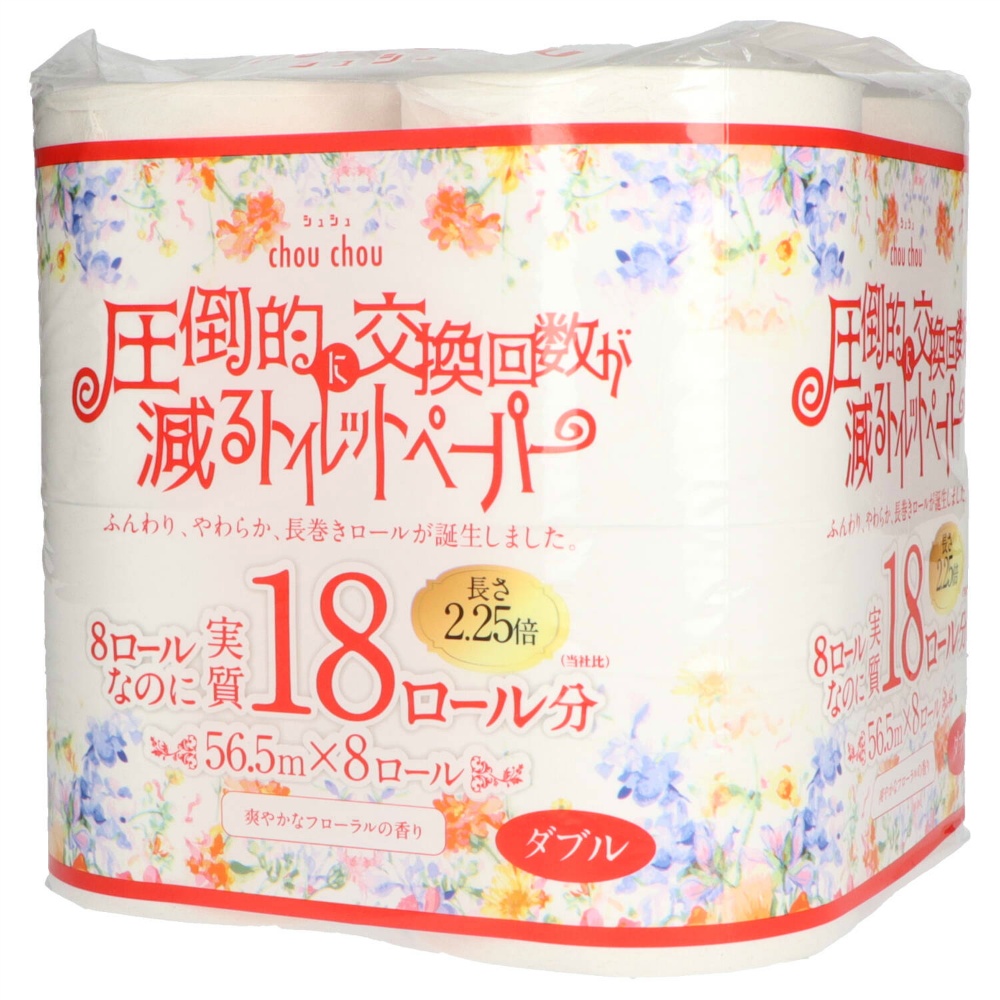 泉製紙 純正品 圧倒的に交換回数が減るトイレットペーパーシュシュ8ロールダブル2.25倍巻き 4970123097101【単品販売。ケース販売ではございません。】