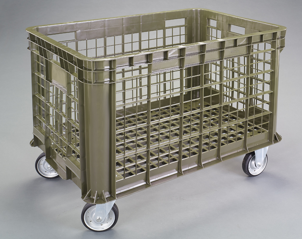 EA506AG-72 エスコ 1065x770x746mm/410L コンテナ(キャスター付/OD) (ESCOオリジナル 1065×770×746mm)