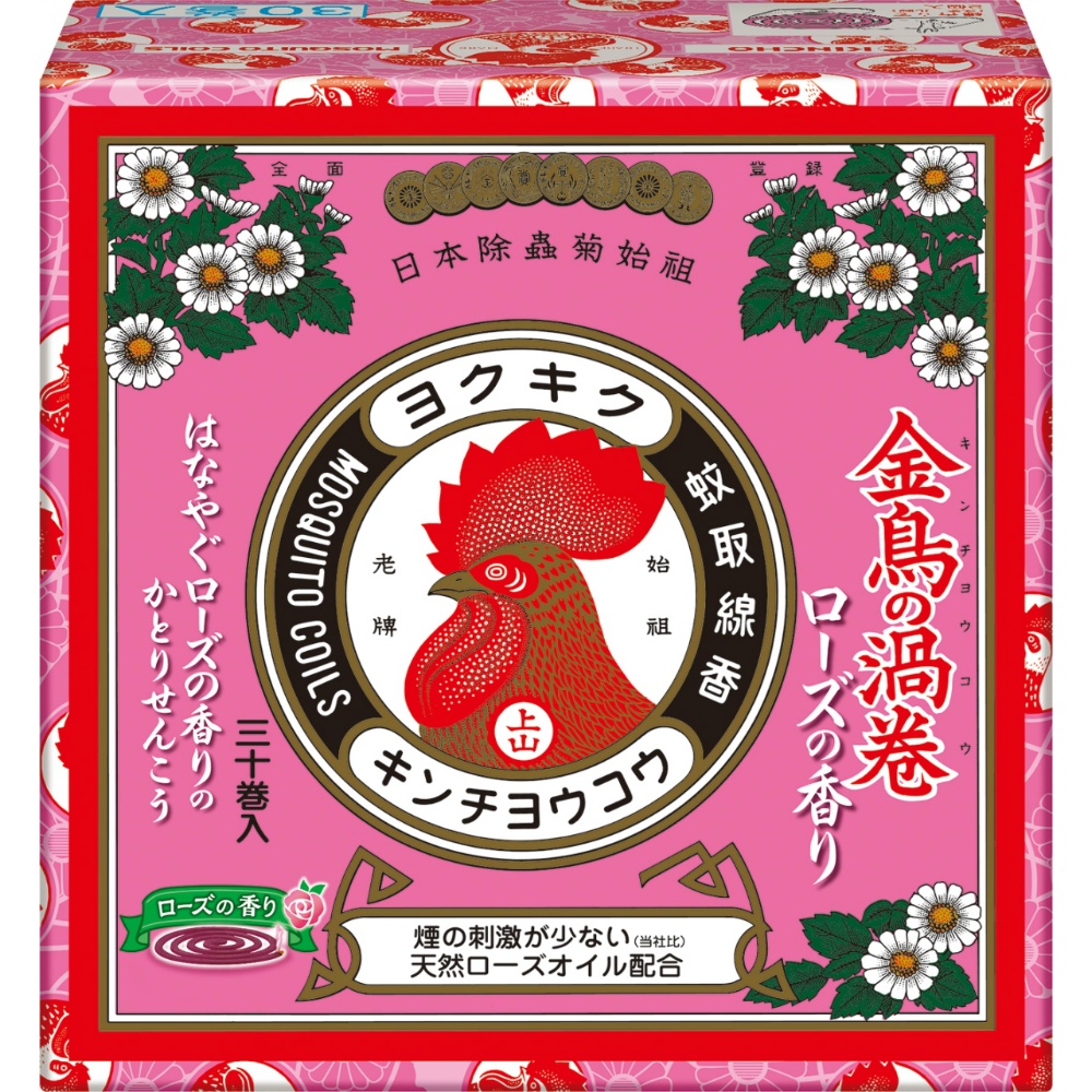 大日本除虫菊（金鳥） 純正品 金鳥の渦巻Ｖローズの香り 4987115000193【単品販売。ケース販売ではございません。】