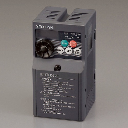 EA940MX-107 エスコ 100V/0.75kw インバーター(3相モーター制御用) (三菱電機 FR-D710W-0.75K)