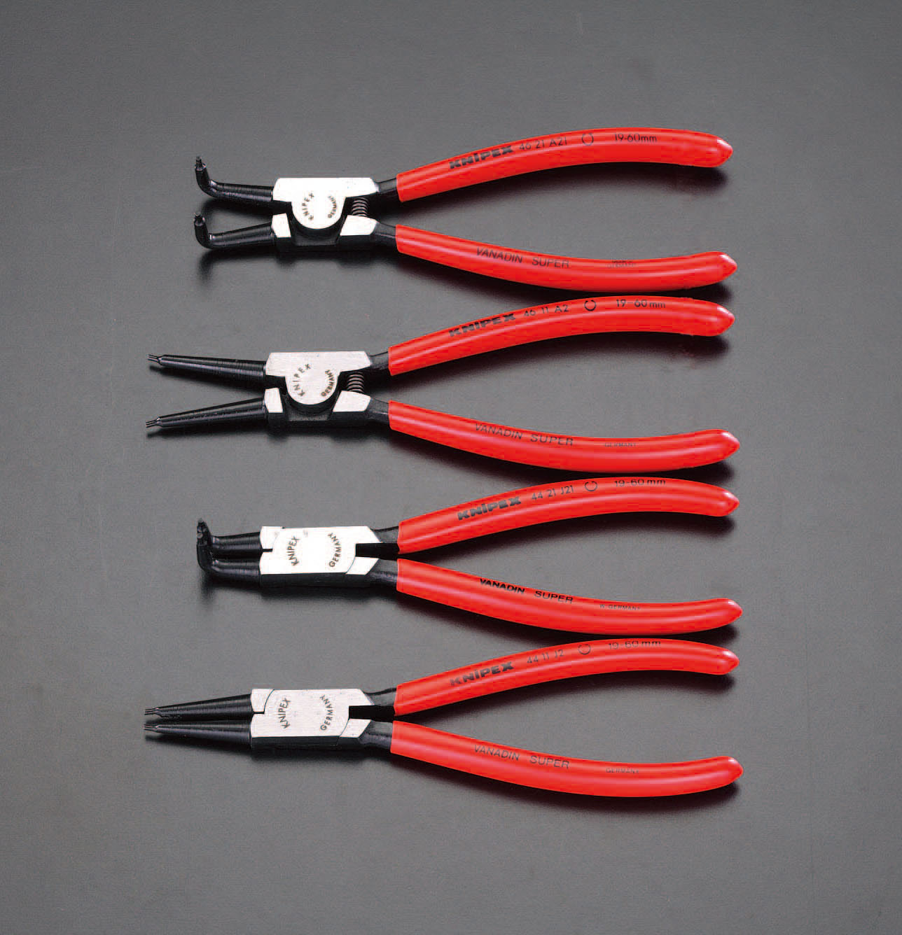 EA590-10 エスコ 4本組 スナップリングプライヤー (KNIPEX(クニペックス) 001956)