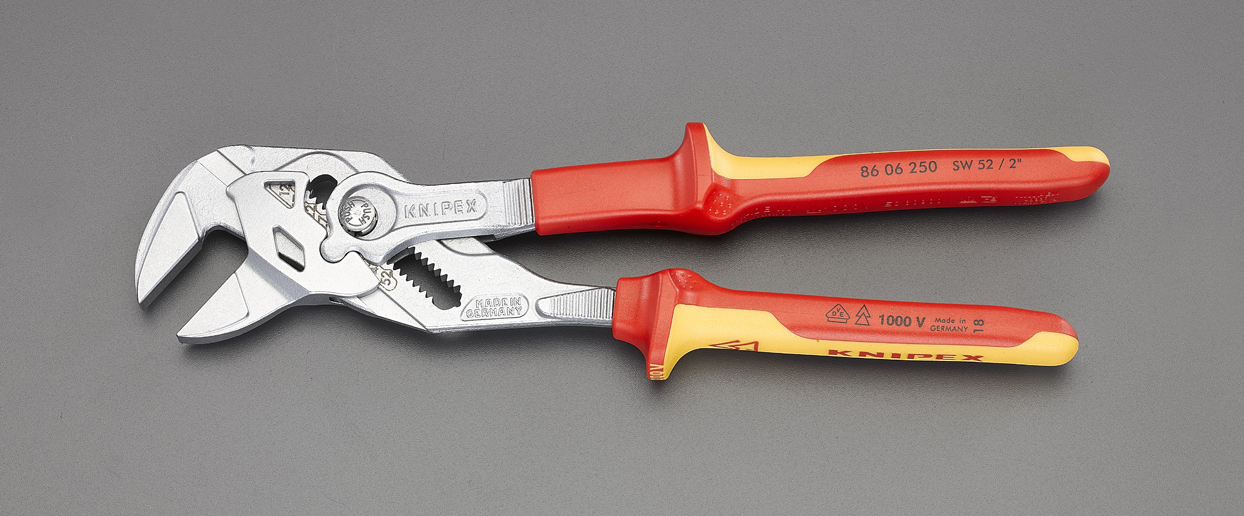 EA531KA-21 エスコ 52mm/250mm プライヤーレンチ(絶縁) (KNIPEX(クニペックス) )