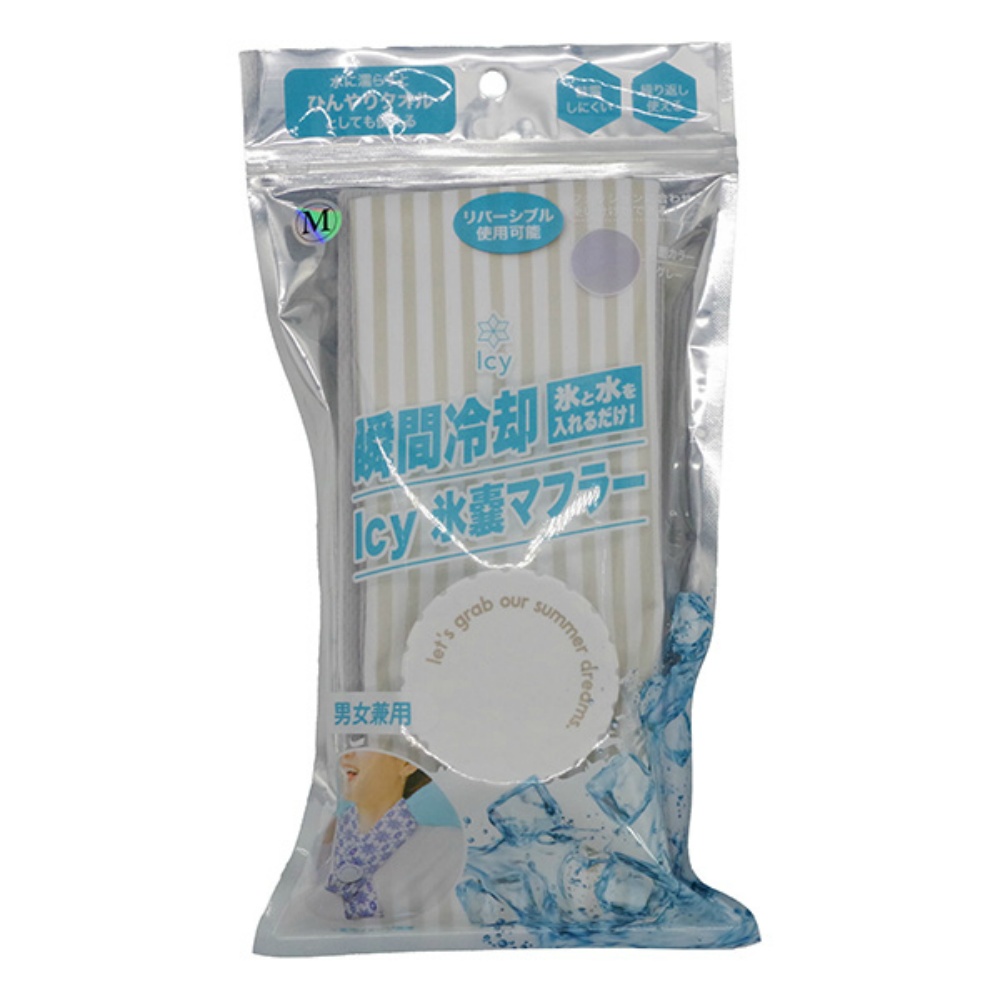アイシー 純正品 アイシー氷嚢マフラー ストライプベージュ M 4571621442433【単品販売。ケース販売ではございません。】