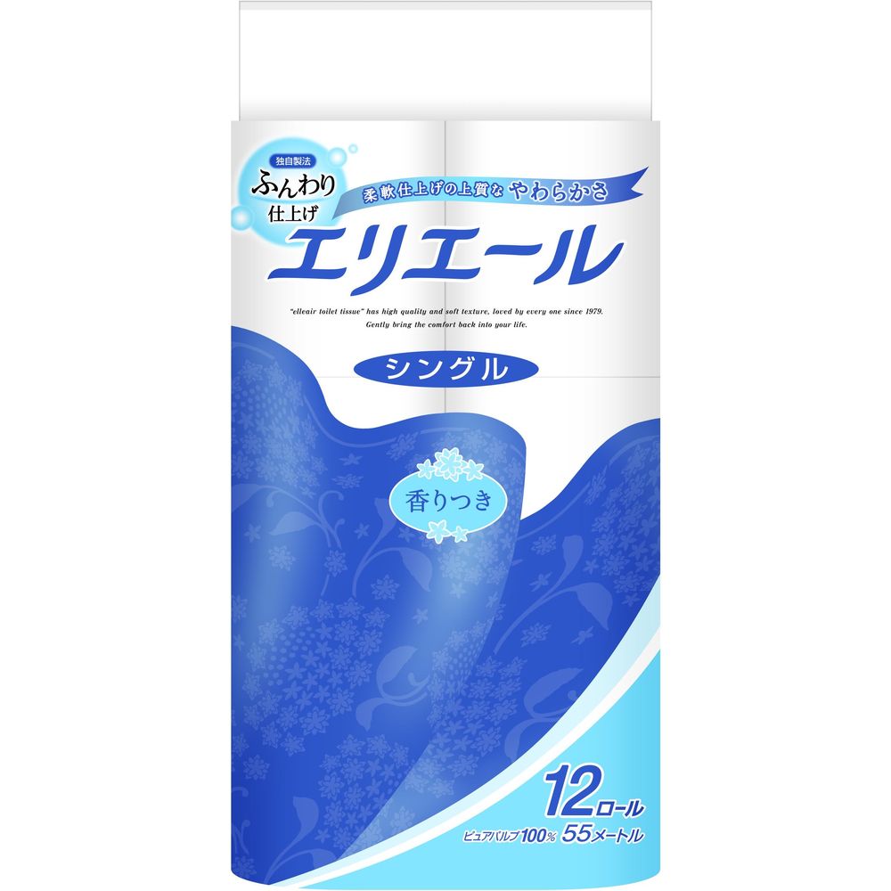 大王製紙 純正品 エリエールトイレットティシュー12ロール(シングル) 4902011822458【単品販売。ケース販売ではございません。】